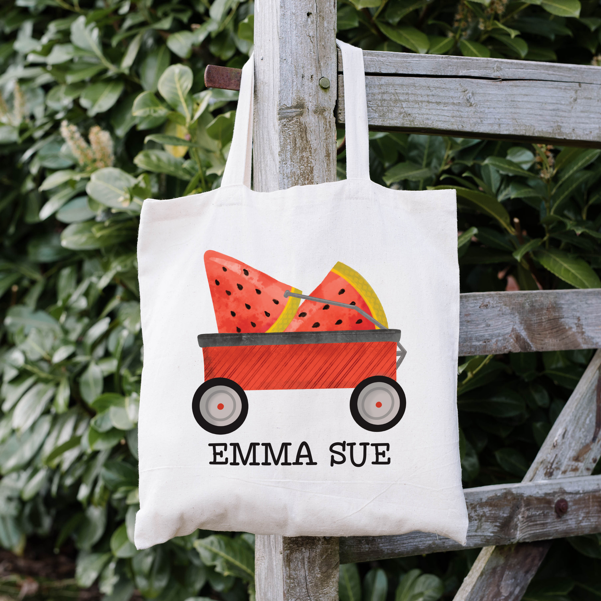 Little Red Wagon Personalized Tote Bag