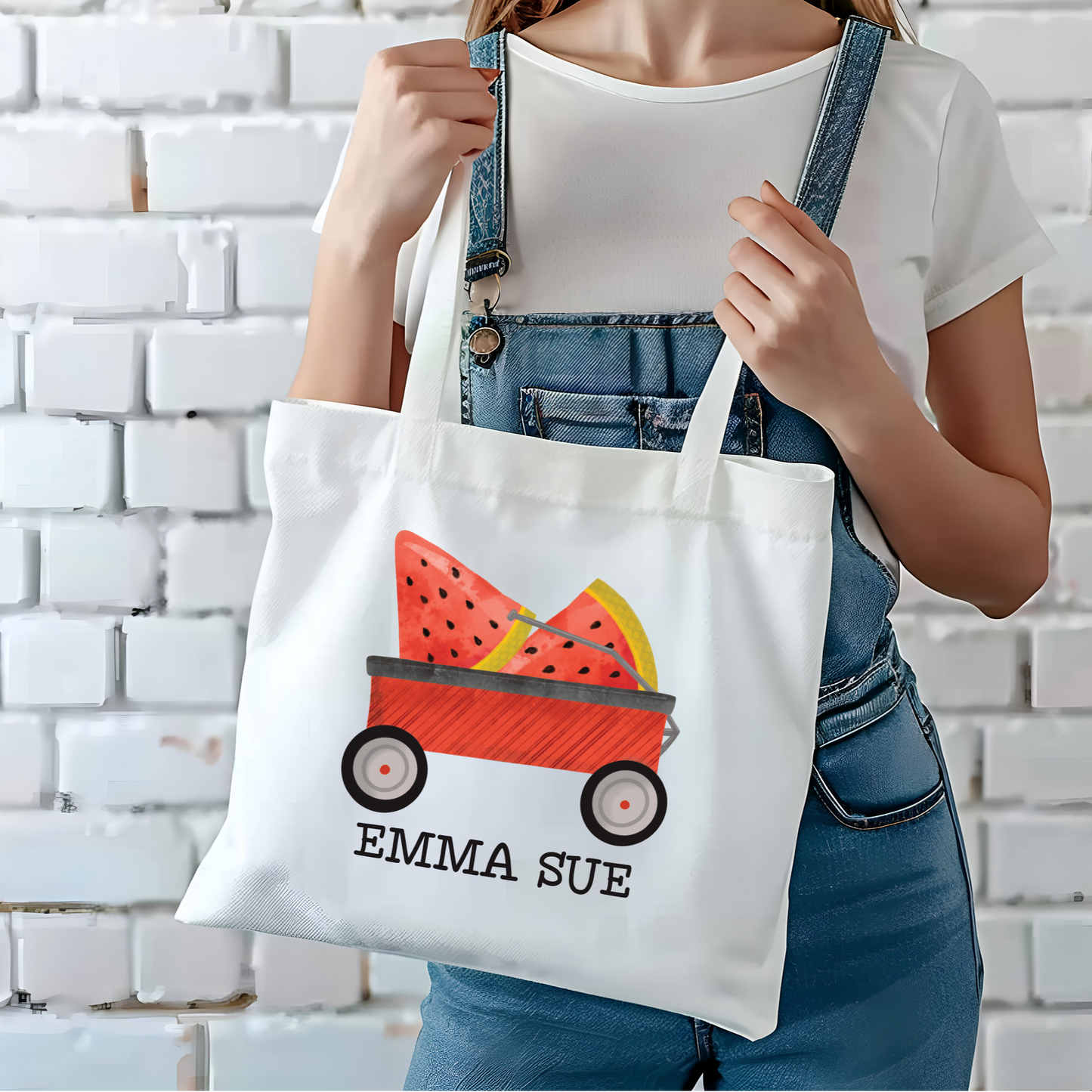 Little Red Wagon Personalized Tote Bag