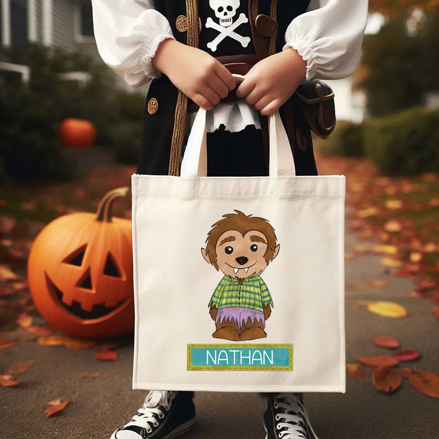 Boys Name Monster Halloween Bag