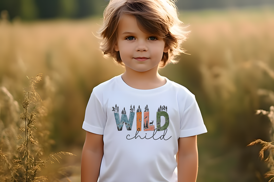 Wild Child Toddler T-Shirt, Kids Mountain Shirt, Outdoor Kids Tee